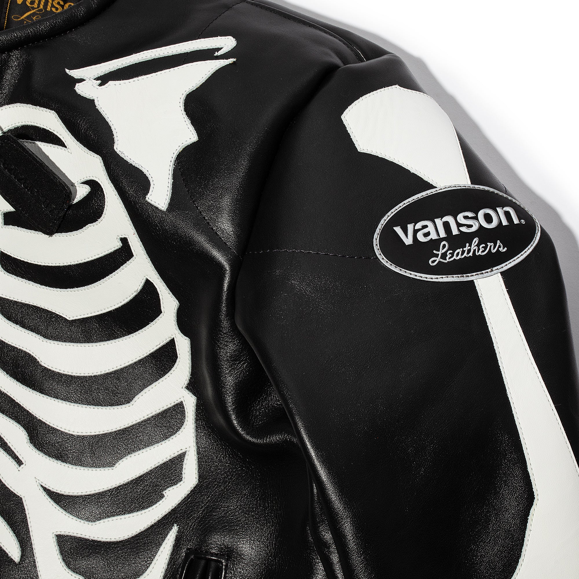 Vanson Leathers Mens Bones Flat Jacket - Image 4
