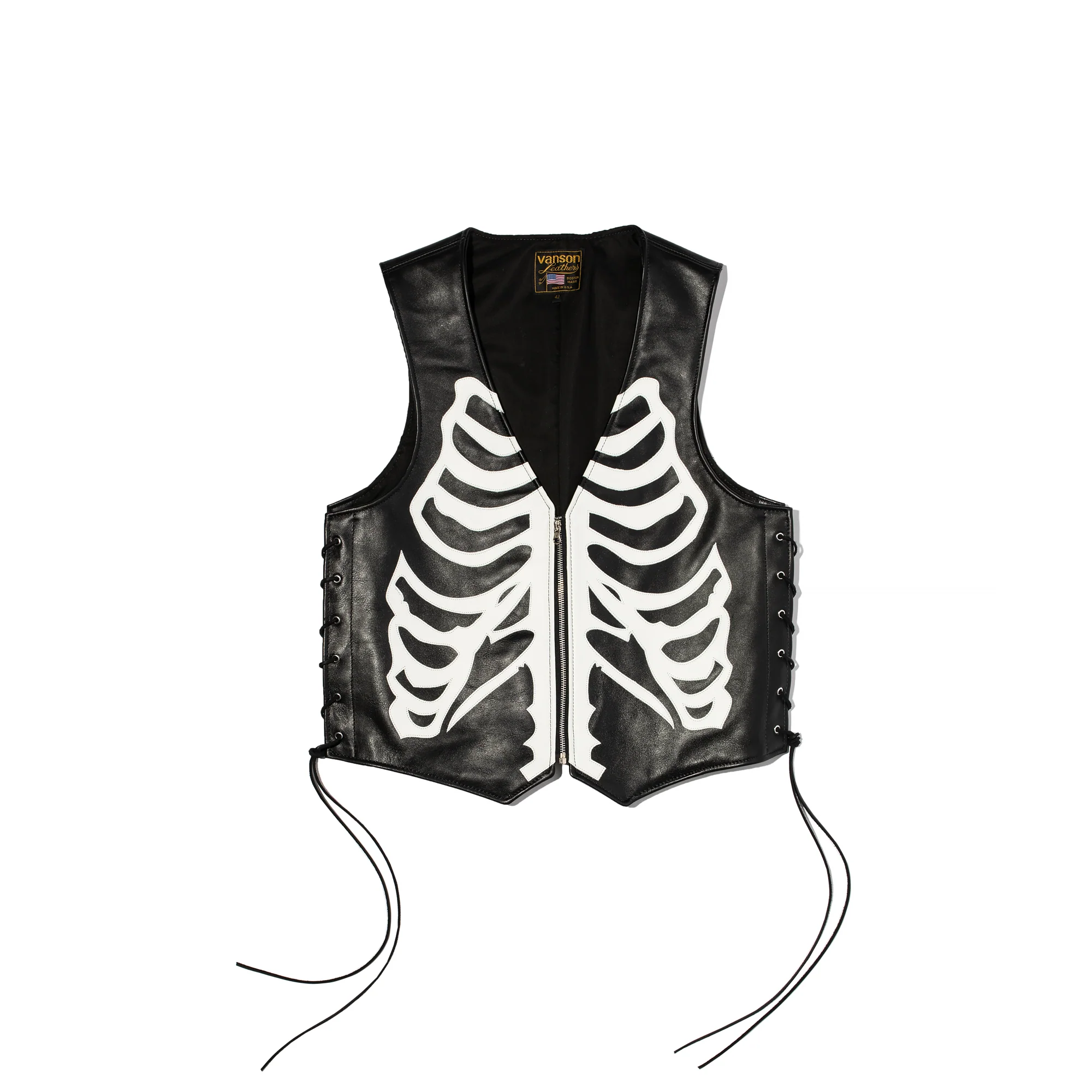 Vanson Leathers Mens Revolver Skelton Vest