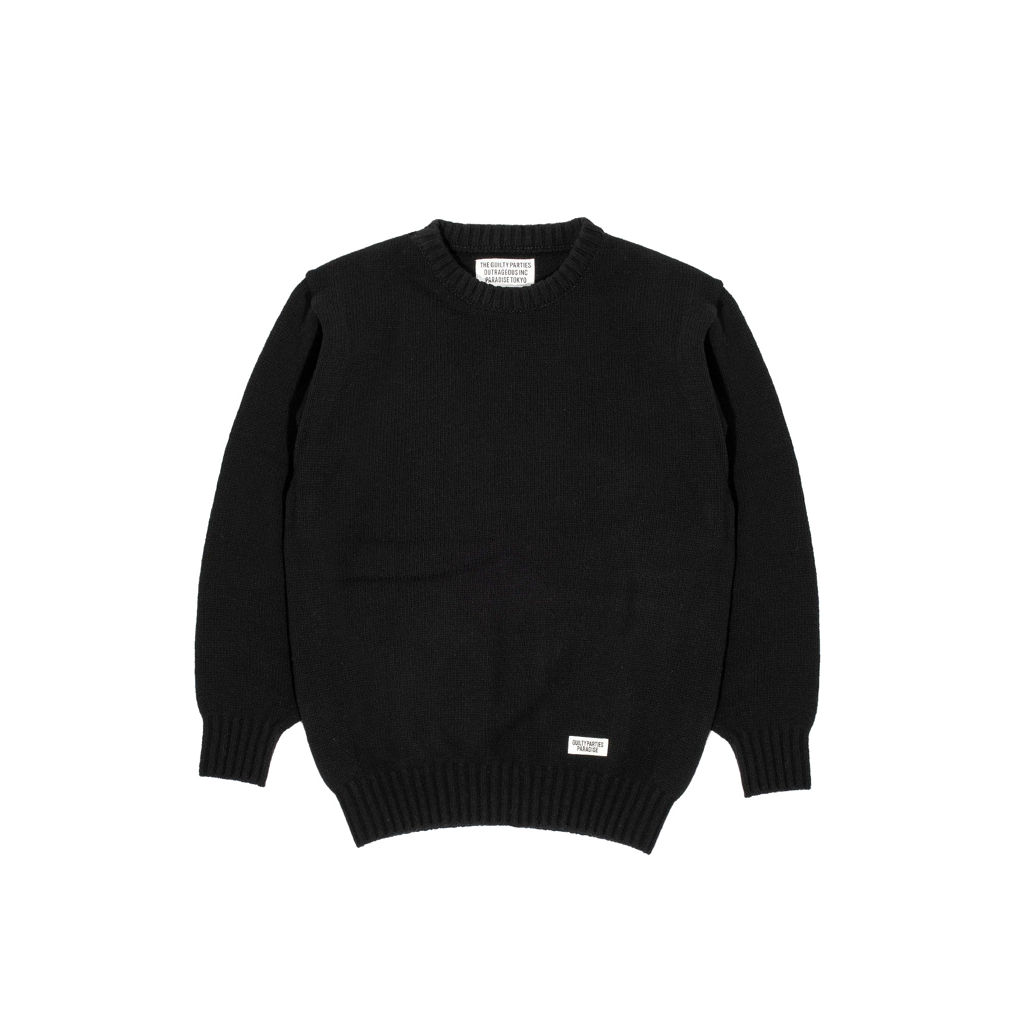 Wacko Maria Mens Classic Crew Neck Sweater 'Black'