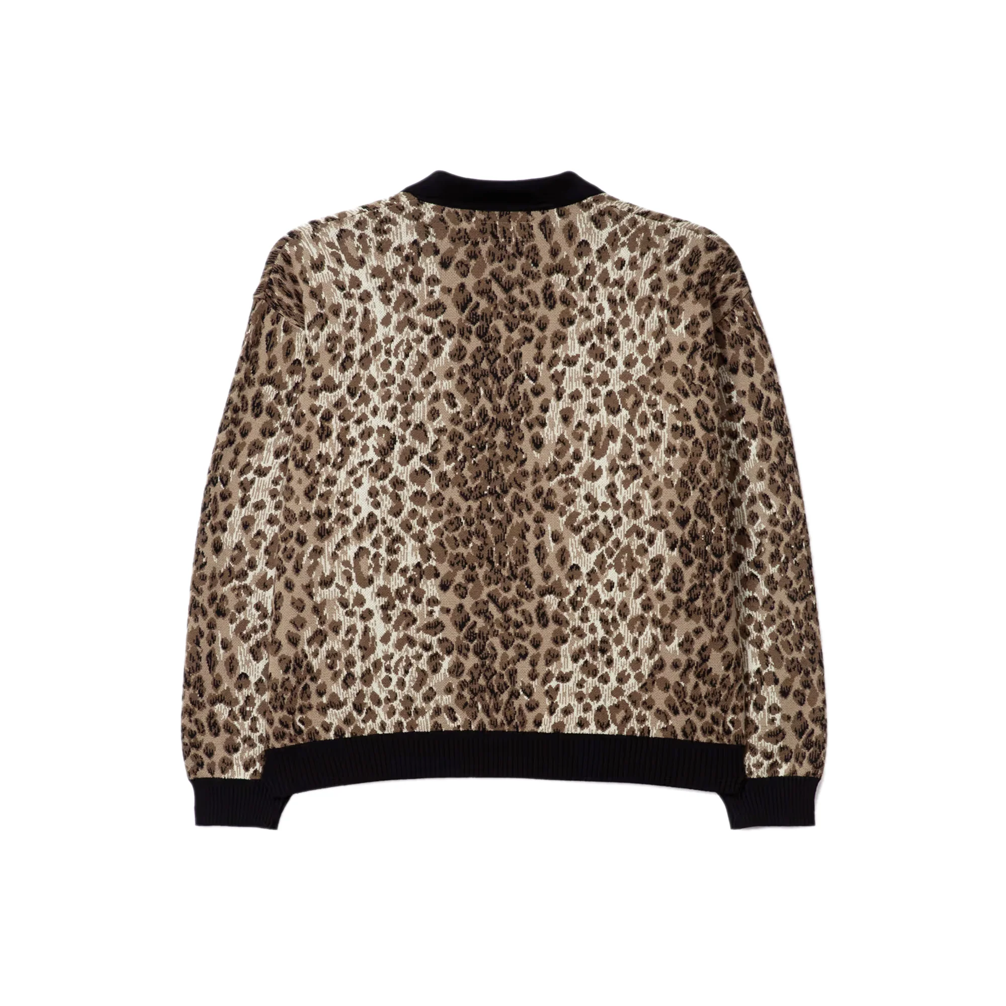 Wacko Maria Mens Leopard Knit Polo Shirt - Image 2