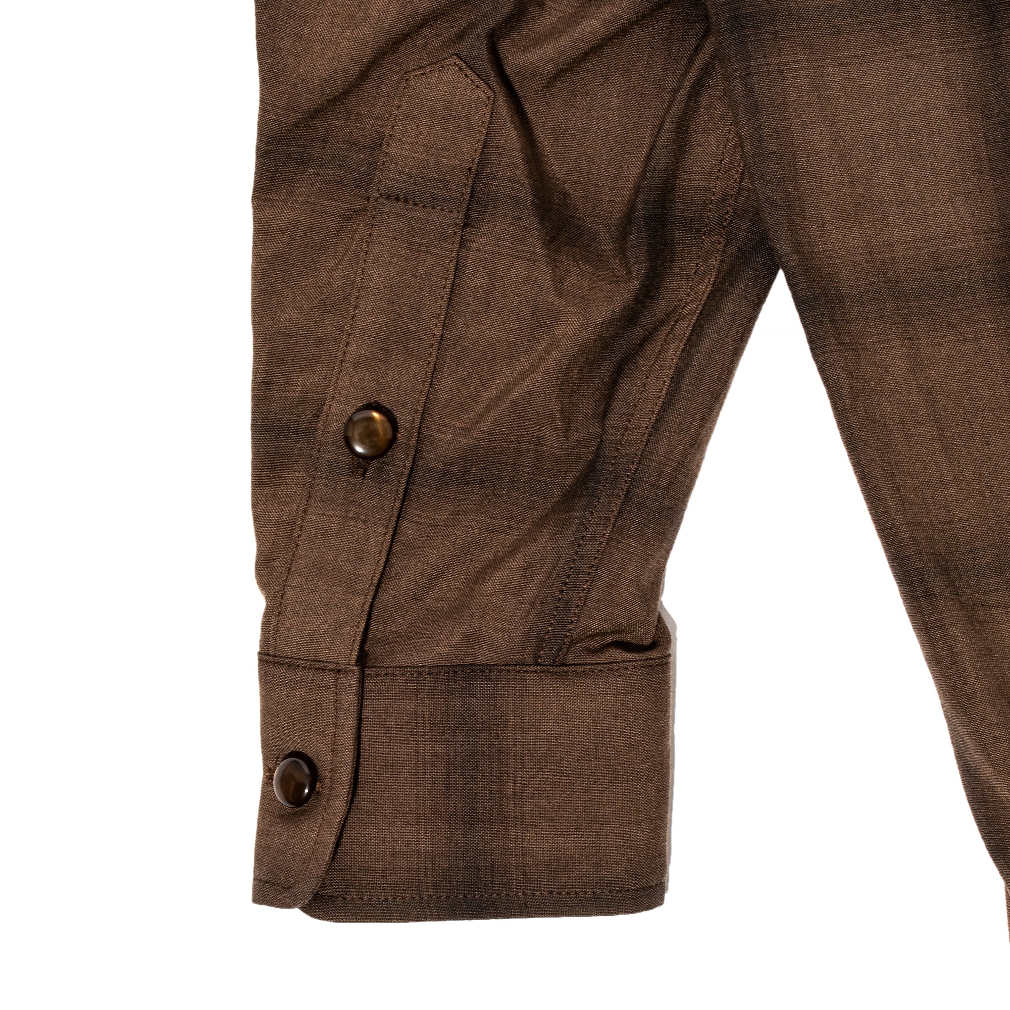 Wacko Maria Mens Ombray Check Open Collar Shirt Type 1 'Brown' - Image 3