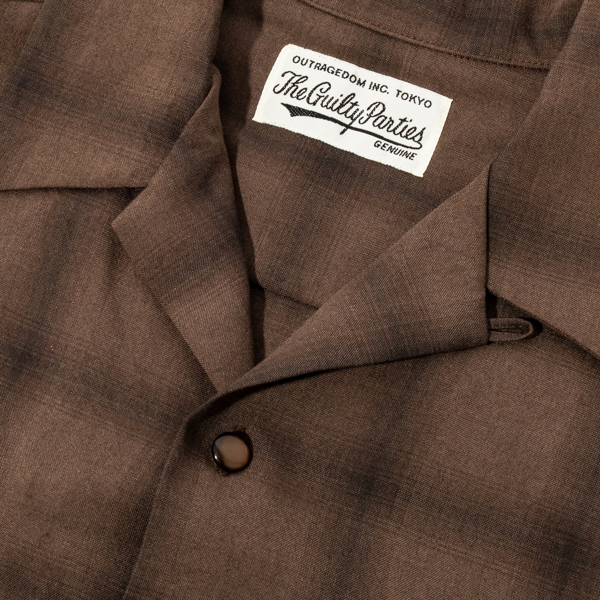 Wacko Maria Mens Ombray Check Open Collar Shirt Type 1 'Brown' - Image 4