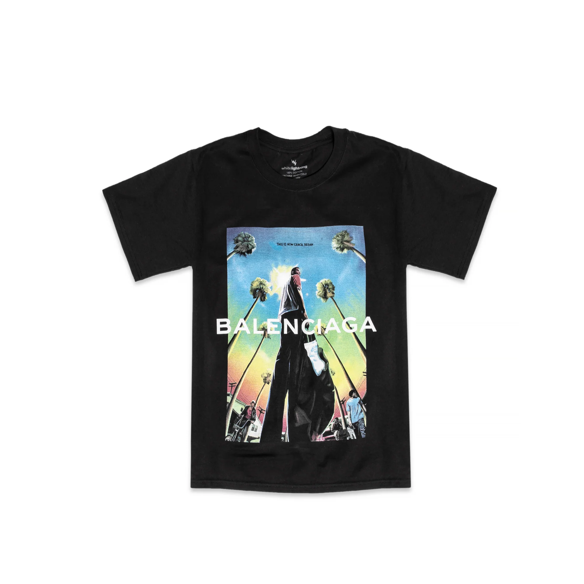White Lightning Mens Snowfallciaga T-Shirt 'Black'