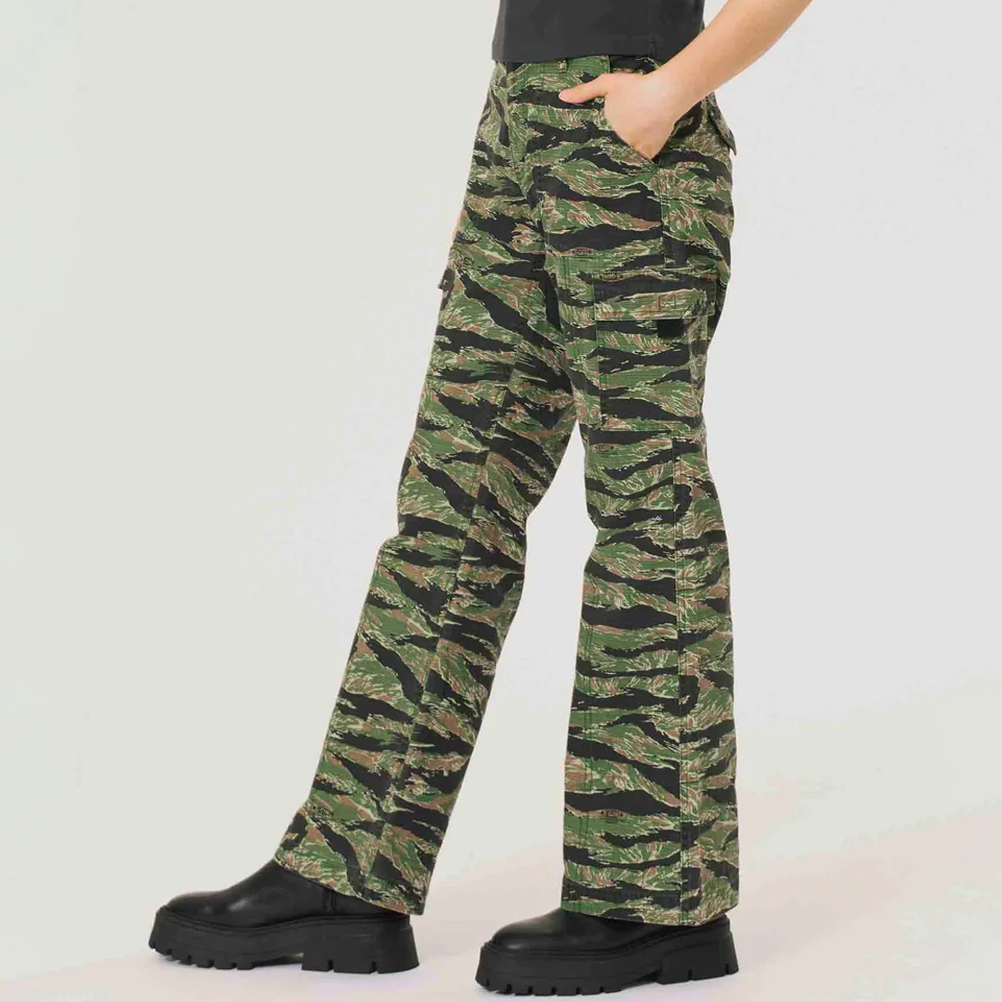 X-Girl Womens Military Flare Pants - Image 4