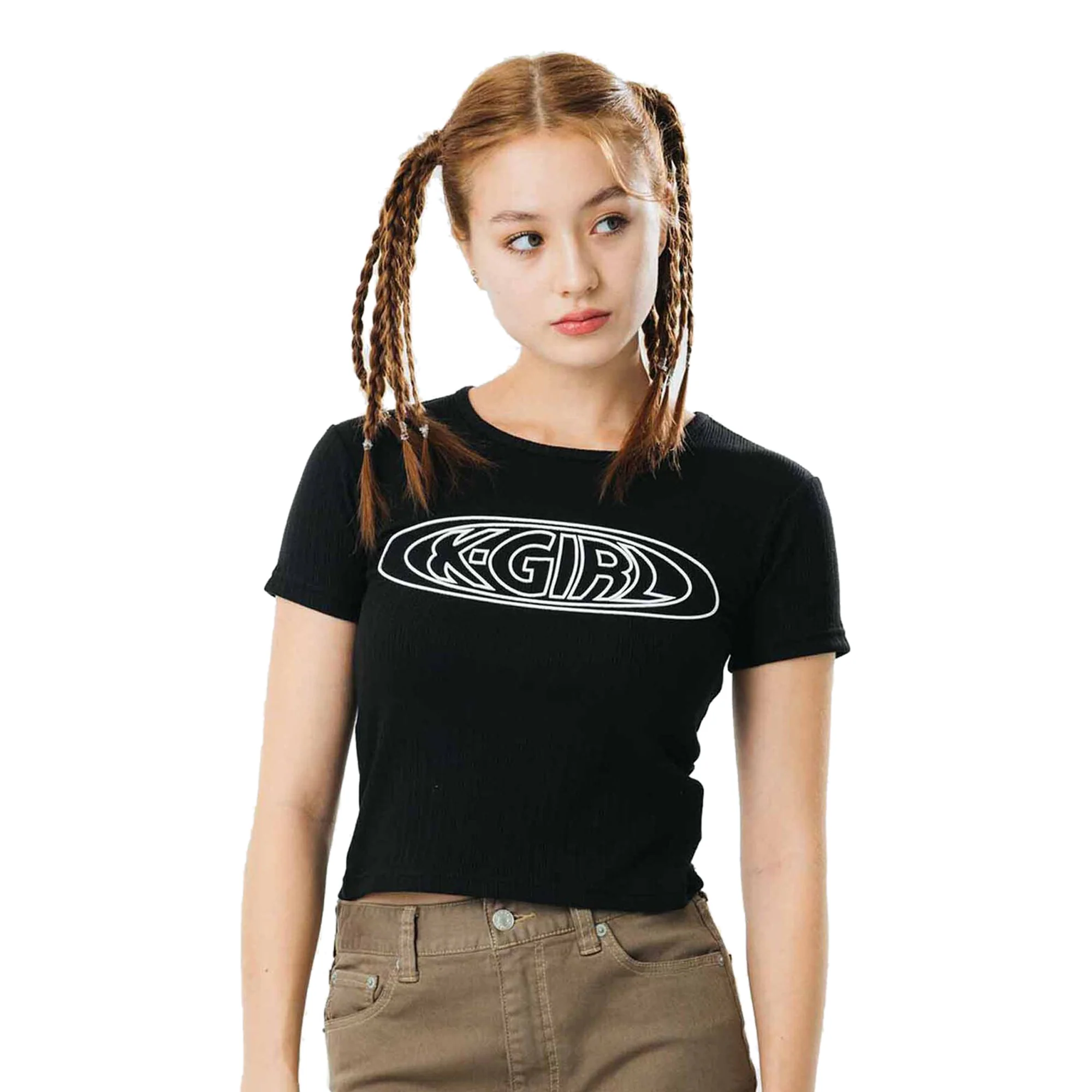 X-Girl Womens Oval Logo Baby SS Tee - Image 2