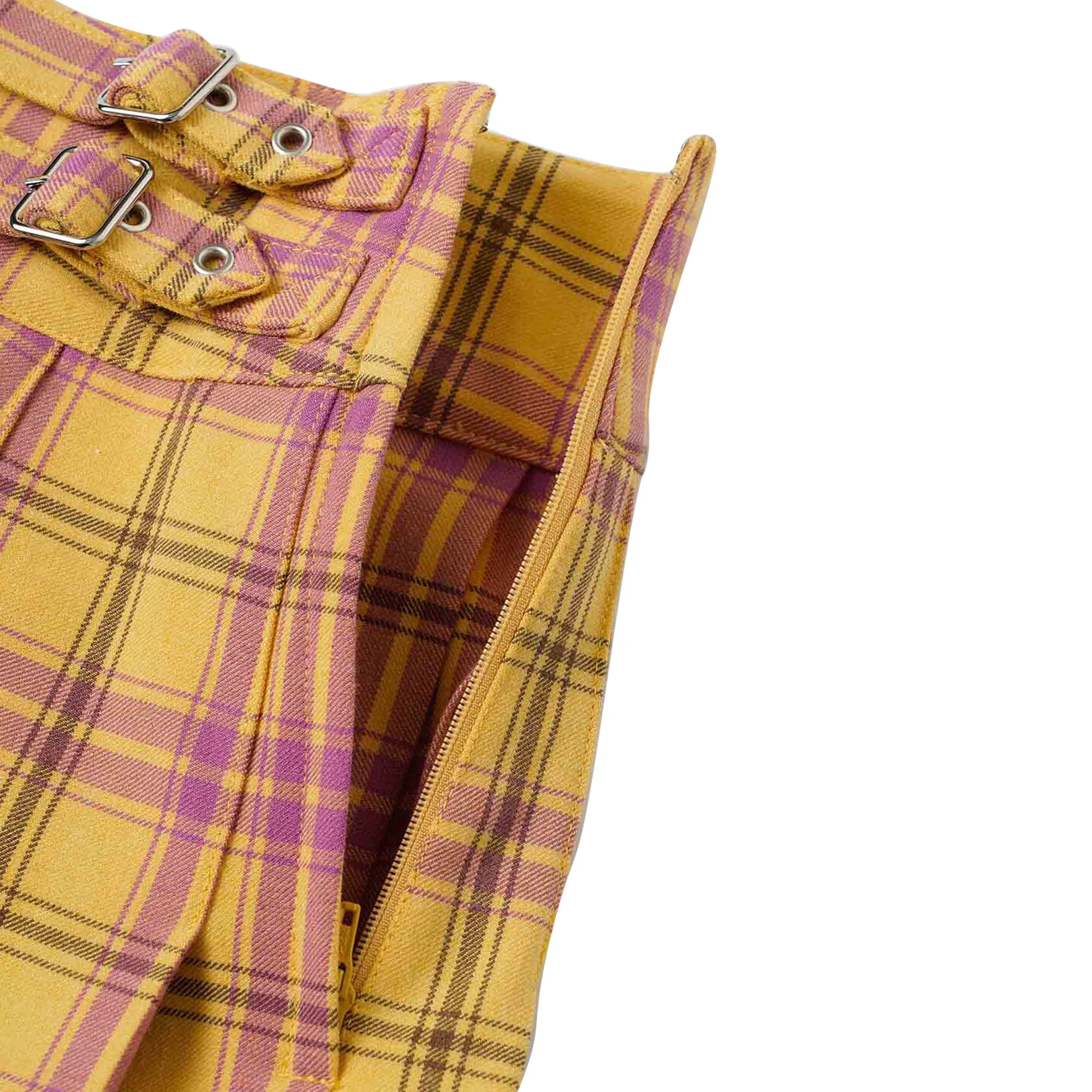 X-Girl Womens Plaid Pleated Mini Skirt - Image 2