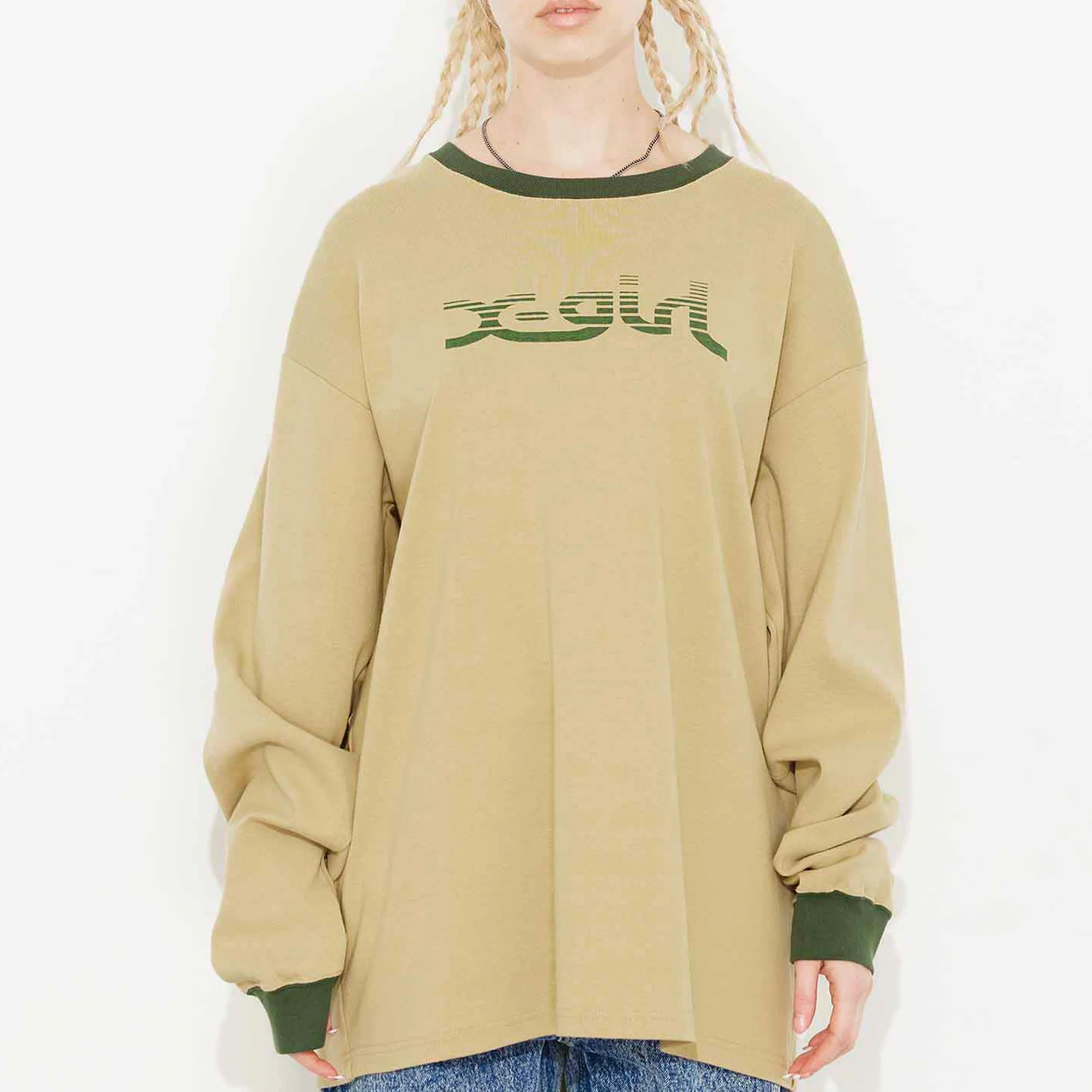 X Girl Womens Slice Mills Logo LS Big Tee - Image 2