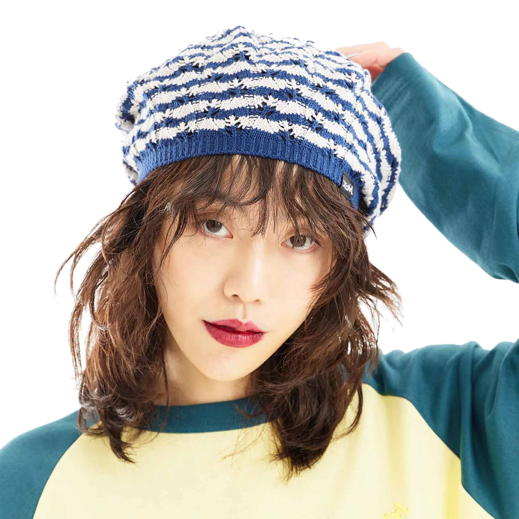 X-Girl Womens Striped Knit Beret - Image 2