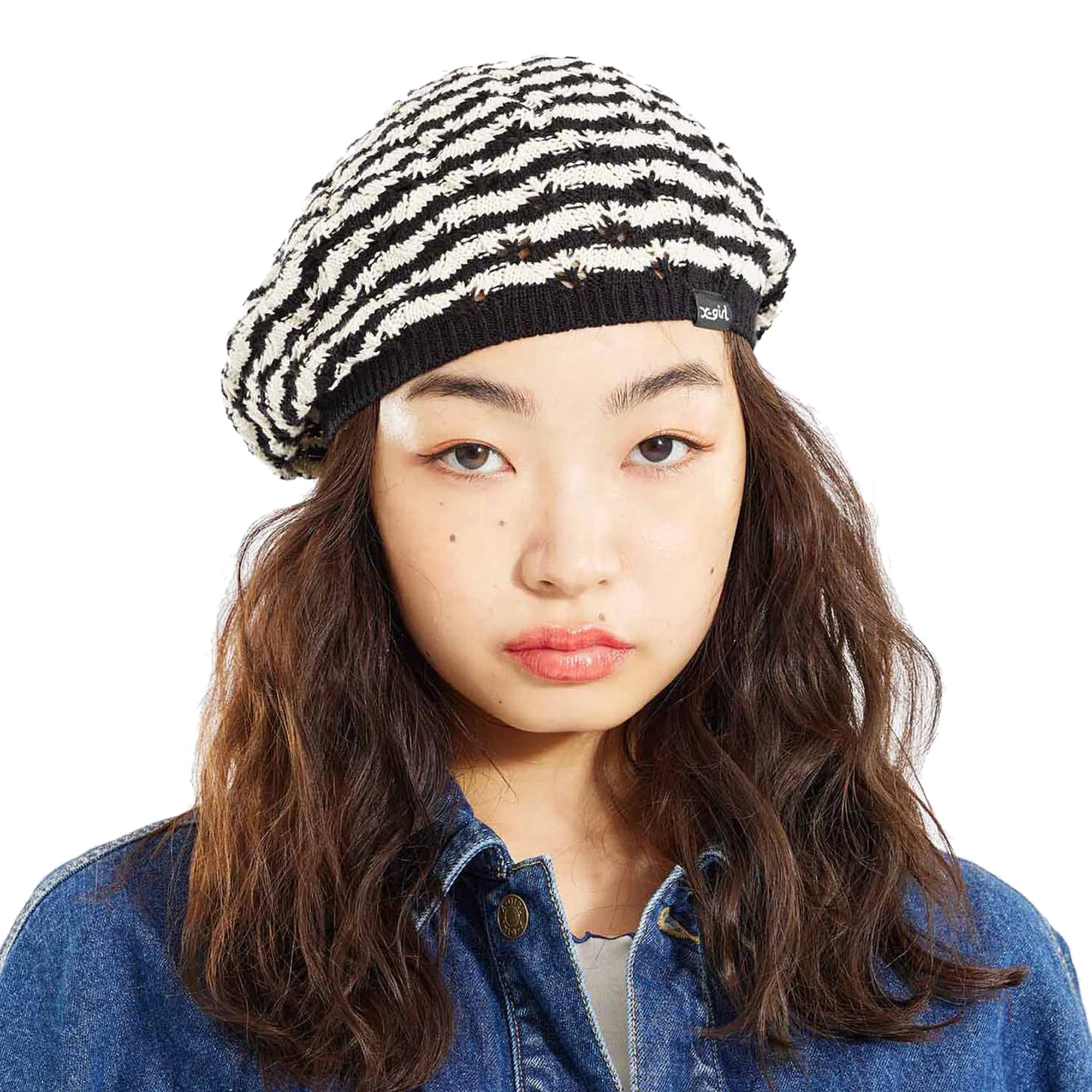 X-Girl Womens Striped Knit Beret - Image 2
