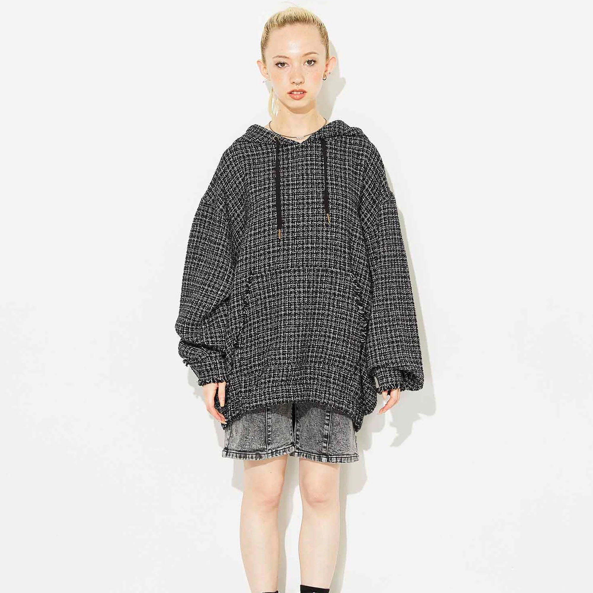 X Girl Womens Tweed Jersey Hoodie - Image 2