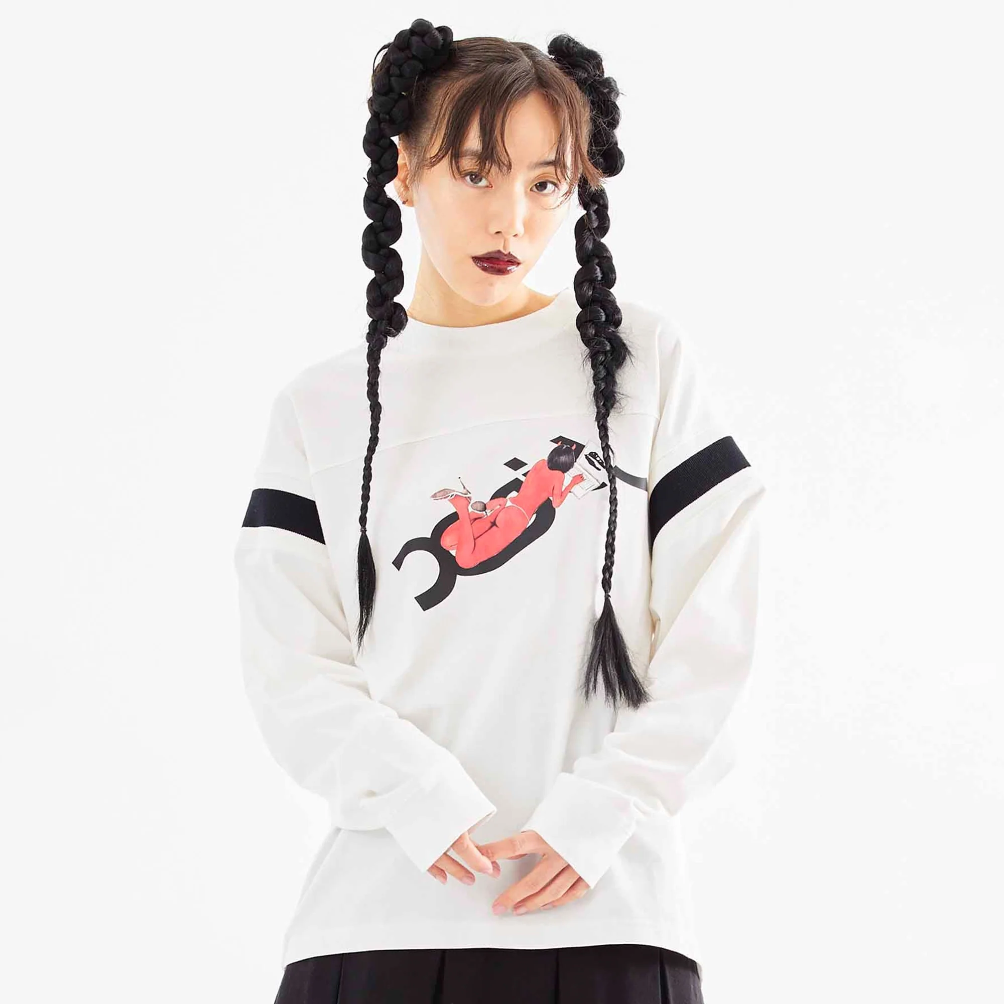X-Girl x T-Rex Womens Lost Angels Football LS Tee - Image 2