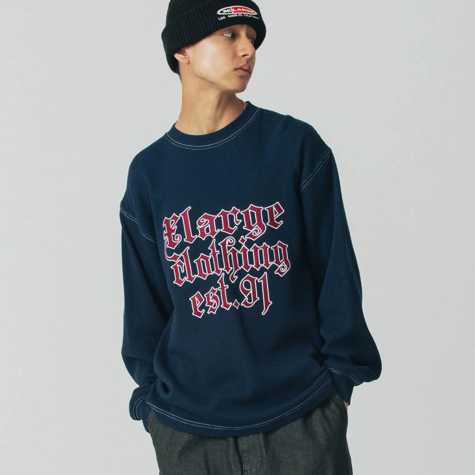 X-Large Mens Old English EST.91 Thermal L/S Top - Image 2