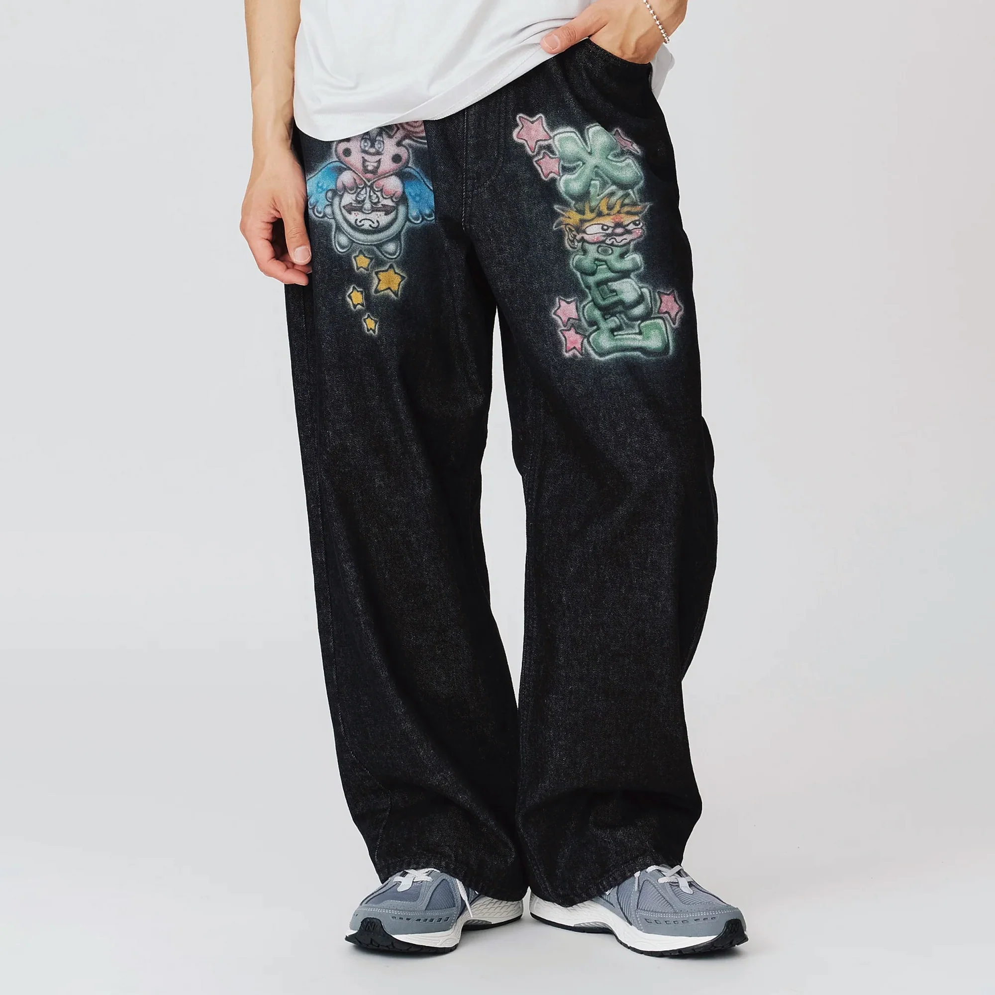 X-Large Mens Painting Denim Pants - Image 2