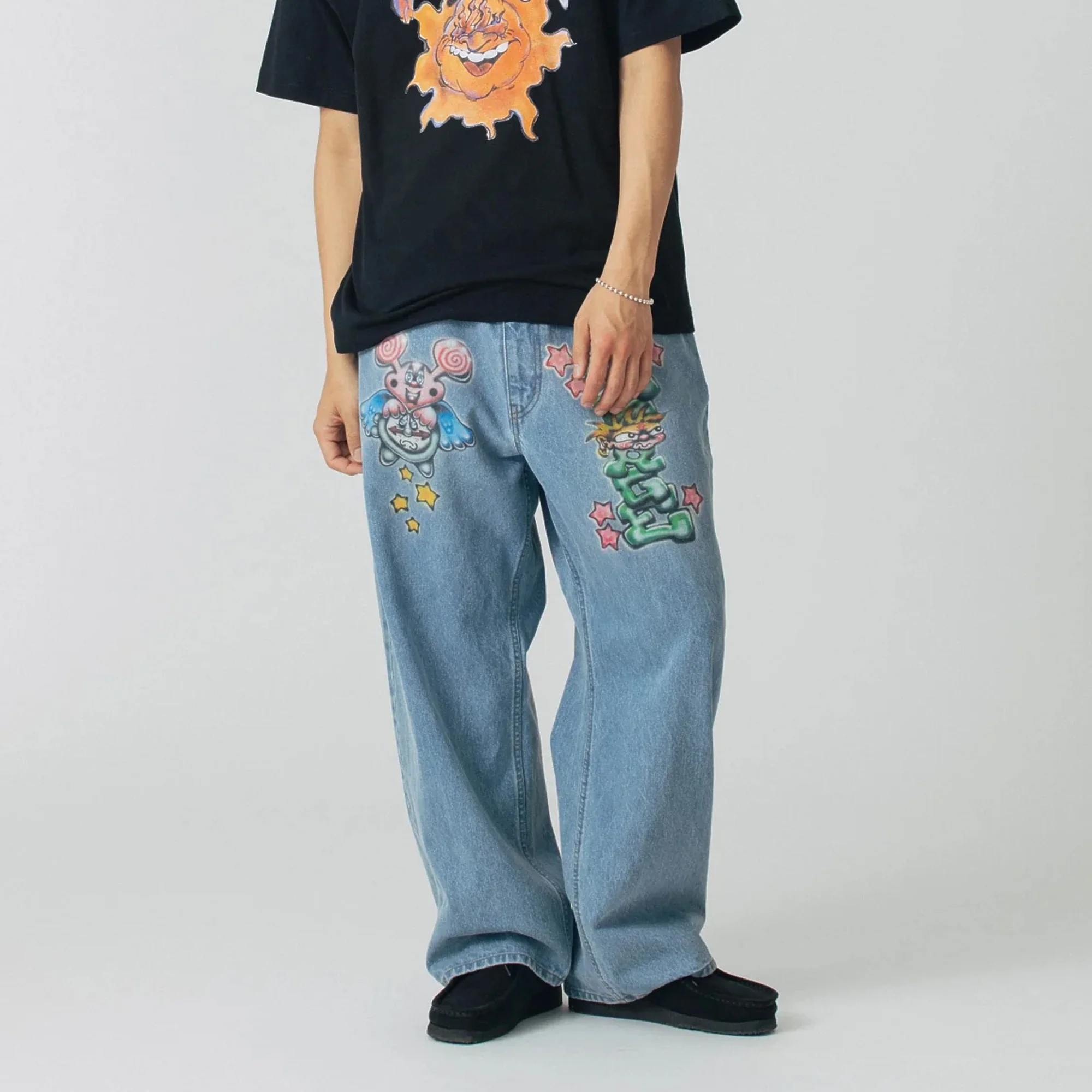 X-Large Mens Painting Denim Pants - Image 2