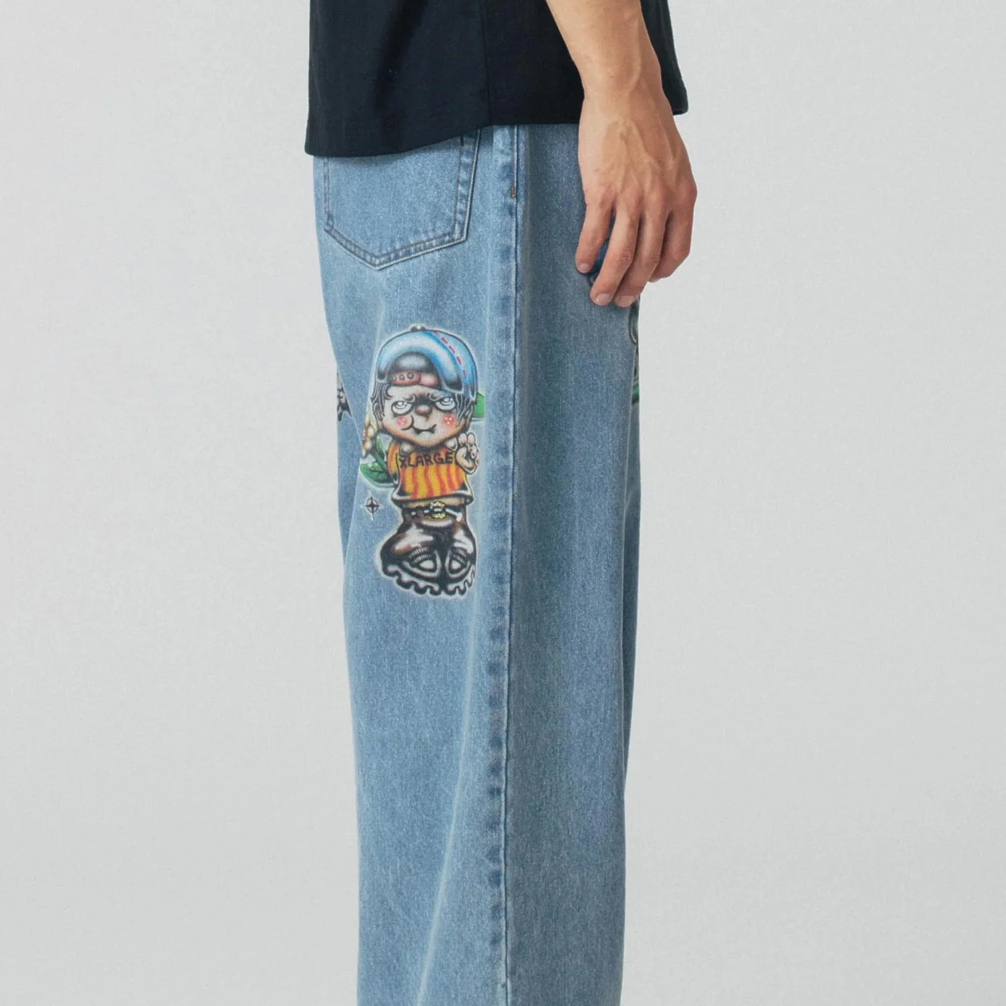 X-Large Mens Painting Denim Pants - Image 3
