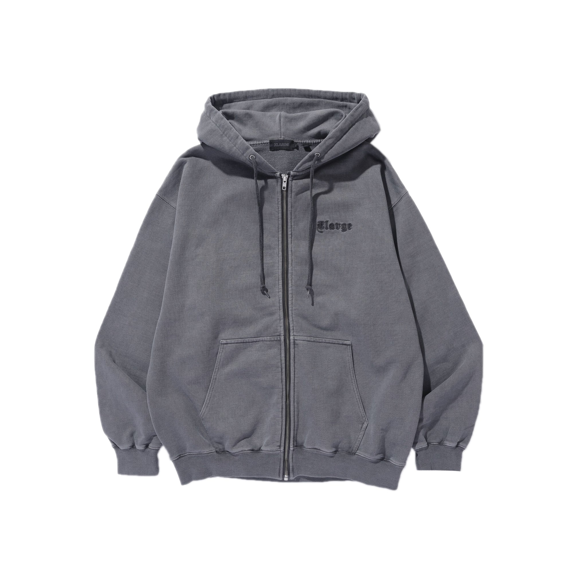 X-Large Mens Pigment Embossed Zip Hooded Sweatshirt
